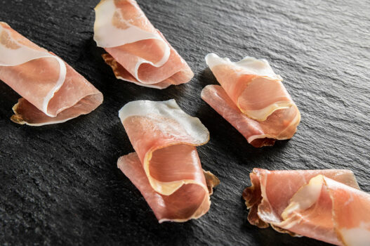 Prosciutto Schinken geschnitten